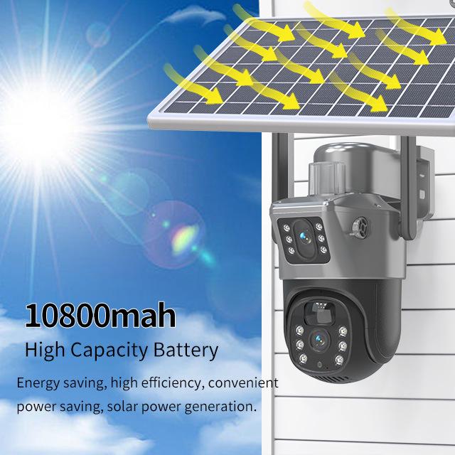 V380 PRO 4G Dual Lens Solar Surveillance Camera for Outdoor Home Monitoring