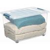 Úložný box - DOMOPAK LIVING - Katla - Průhledný - 57 l - Ergonomická kolečka