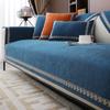 Light Luxury High-Grade Sofa Seat Cushion Four Seasons Universal Towel Cotton Fabrics Linen Cover Solid Color Full Covered Cover Summer Non-Slip