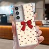 Cute Cartoon Bowknots Print Case For Samsung S26 S25 Ultra S24 FE S23 Plus S22 S21 A15 A16 A17 A35 A36 A37 A54 A55 A56 A57 5G Plating Lens Soft Cover