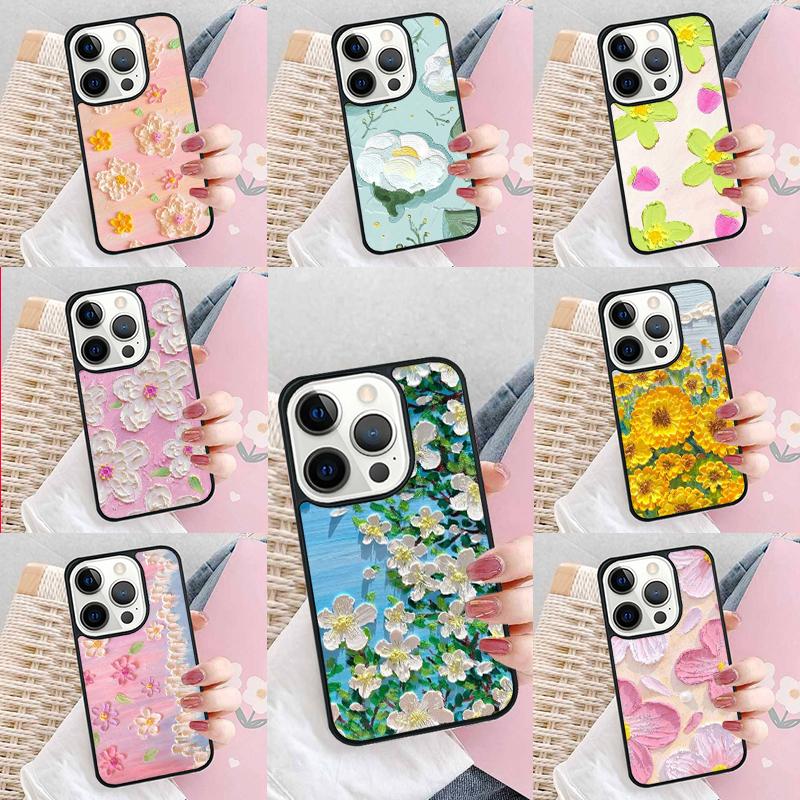 Retro Oil Painting Phone Case For iPhone 17 Air 15 16e 14 13 Pro Max Coque 12 11 Pro Max PLUS cover