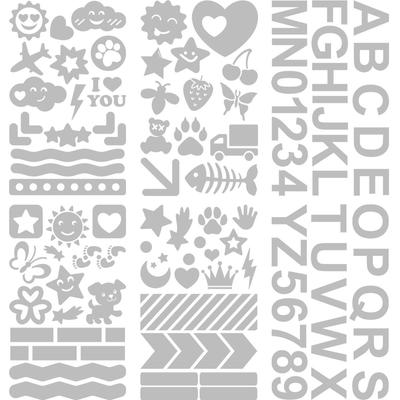 Set Patch Riflettenti di Sicurezza Notturna Argento Patch Abbigliamento Felpe Trasferimento Termico Fai da Te Adesivi per Vestiti Stirabili su Tessuto Per Bambole di Animali Domestici