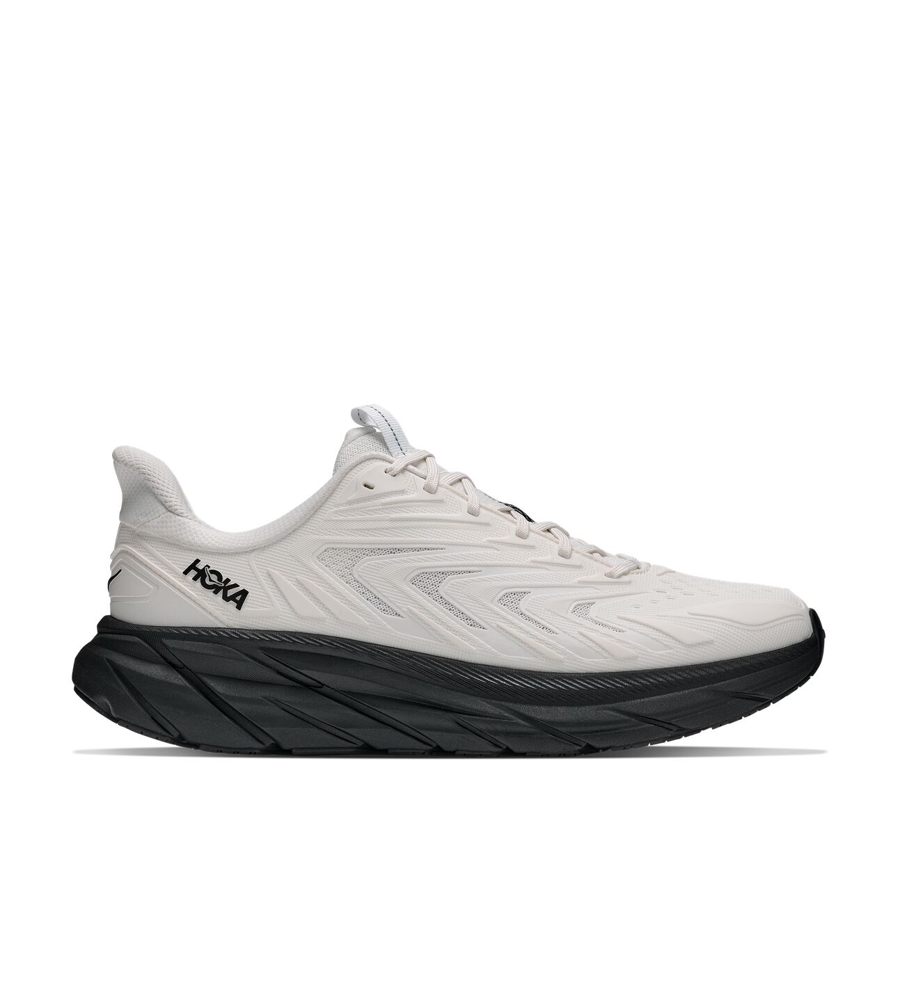 Herren Sneaker HOKA ONE ONE Clifton Freizeitschuhe Herren Niedrig geschnitten Morgenfrost Weiß/Schwarz 44.5 white