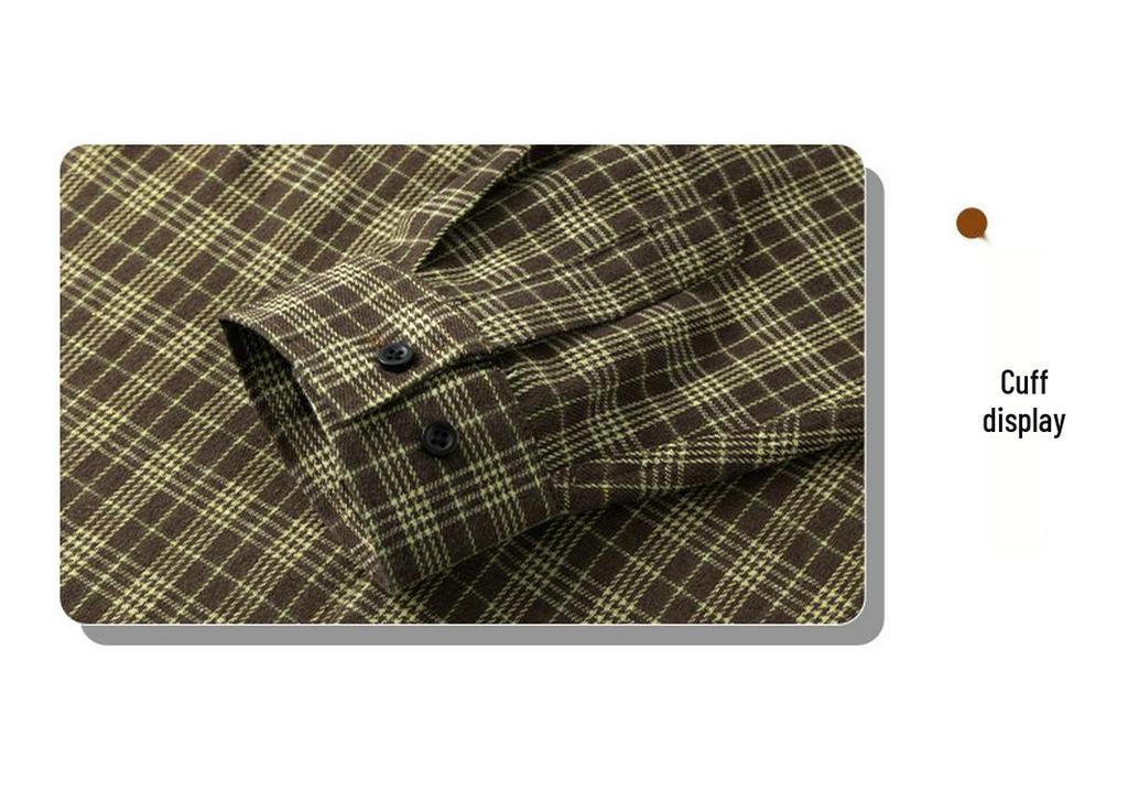 2026 Men's Retro Plaid Long-Sleeved Shirt - Casual Loose Fit for Spring & Autumn