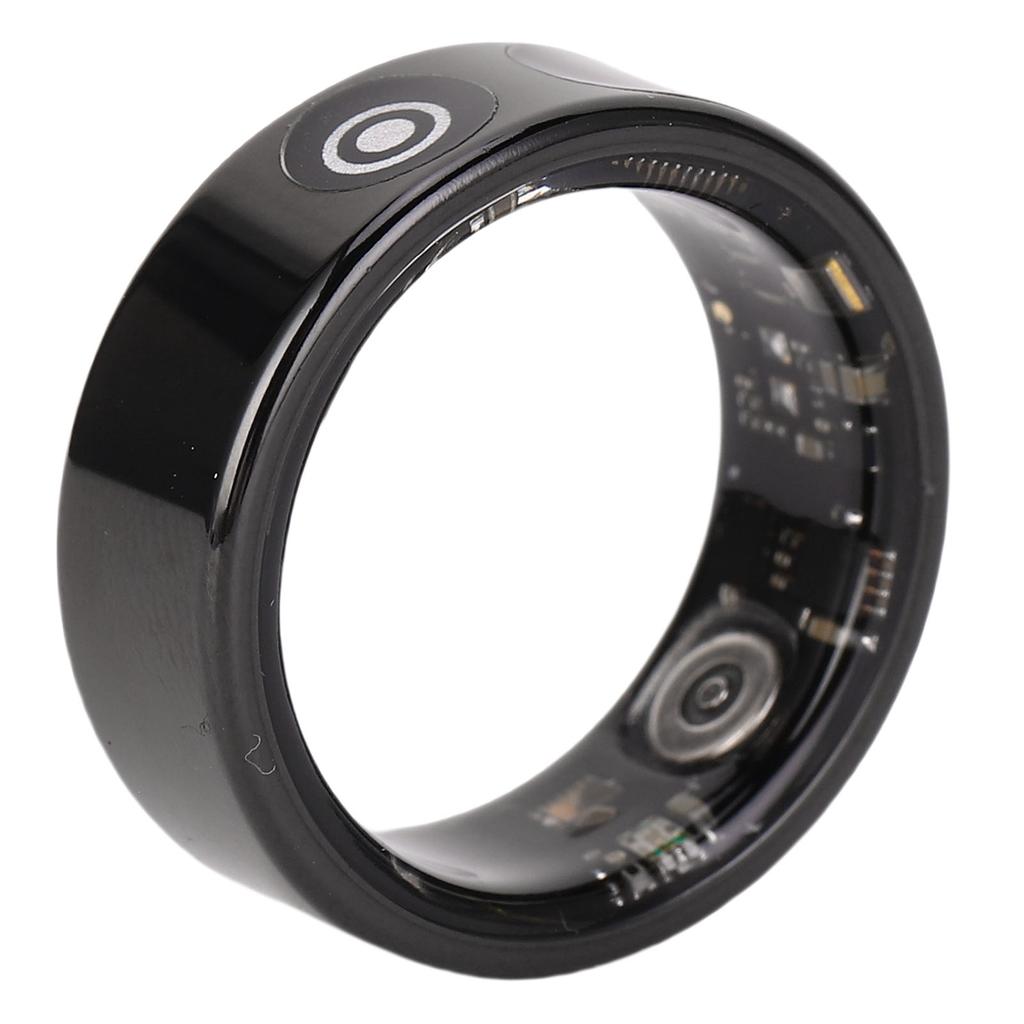 Smart Ring Black Step Counting IP68 Water Proof Smart Sleep Ring with Touch Display Screen Gesture Control for Sports