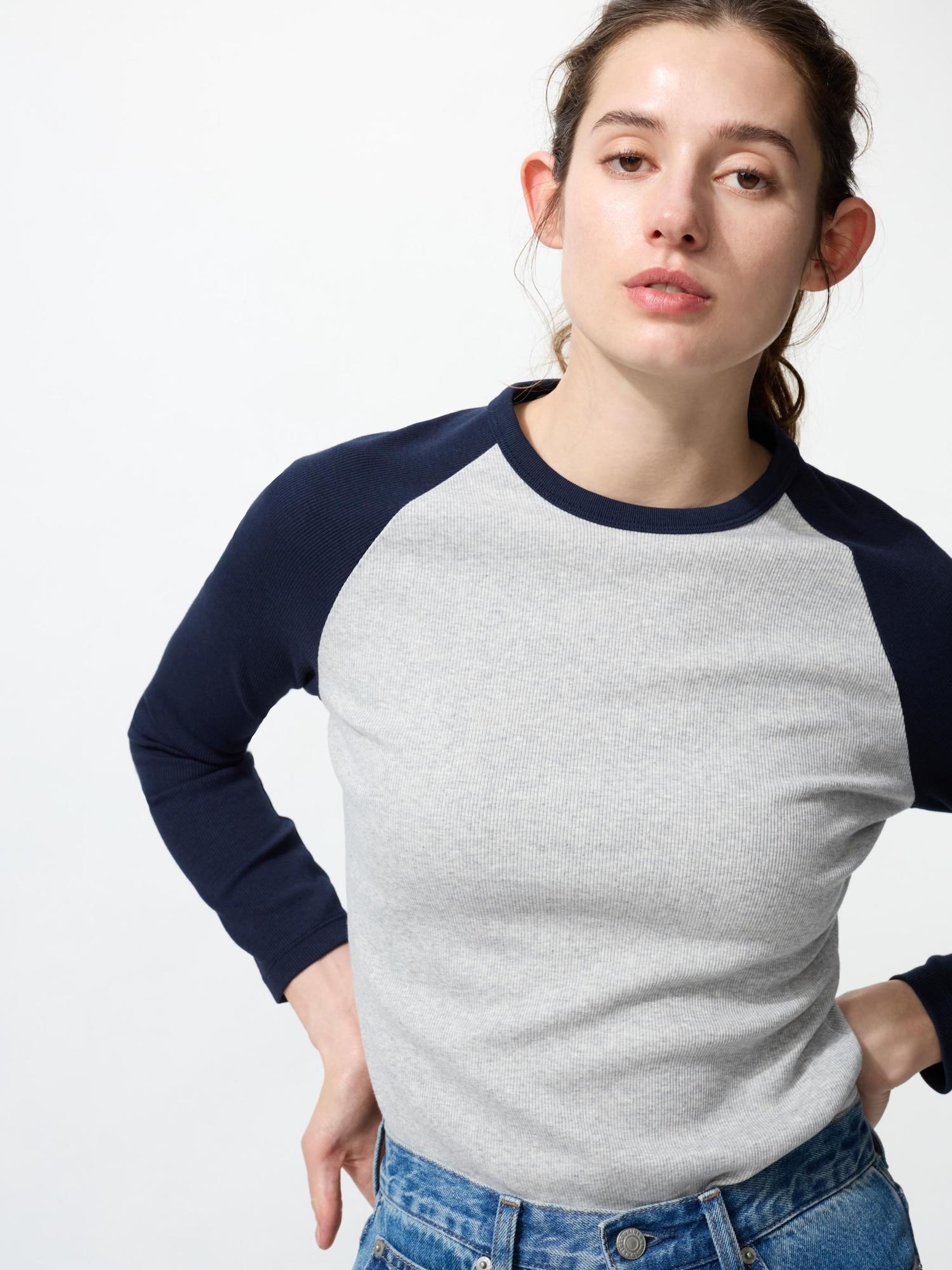 

Футболка Uniqlo SofT Lip Crewneck с длинным рукавом Color Block 69 NAVY/WOMEN 3XL