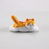 Japanese Style Underglaze Ceramic Cute Cat Chopstick Holder Tableware Restaurant Simple Oval Spoon Bracket Utensil for Kitchen