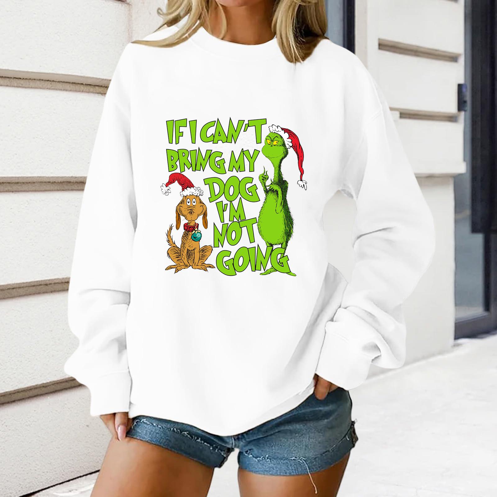 

Женский свободный удобный повседневный модный свитшот с круглым вырезом и длинными рукавами с принтом персонажей M белый