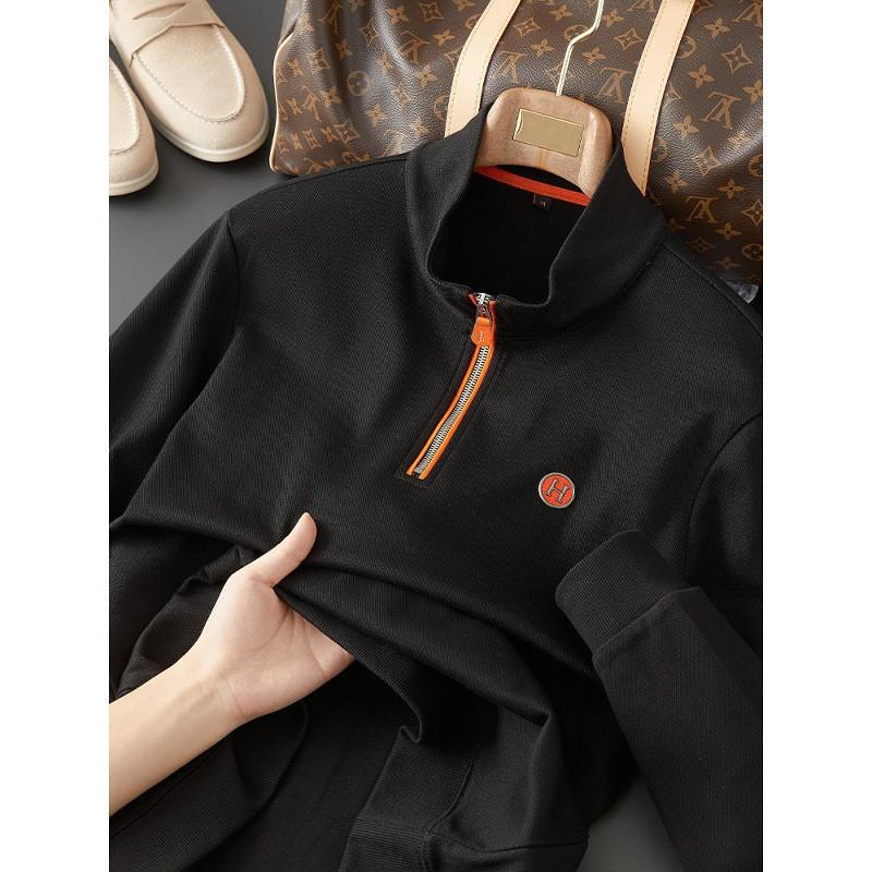 Mens Slim Fit Waffle Knit Half Zip Stand Collar Sweatshirt Premium Cotton Casual Trendy Long Sleeve Top