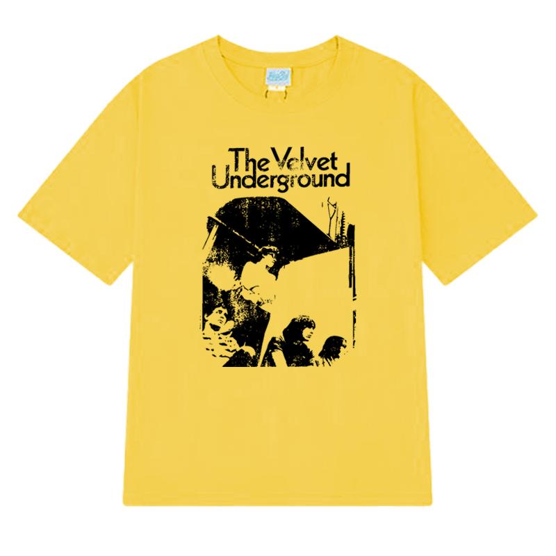 Vintage The Velvet Underground Hip Hop Rock Streetwear T Shirt Men Women Trend Oversized Short Sleeve T-shirts Unisex Cotton Top