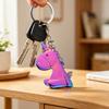 Keychain Pendant Soft Texture Imitation Leather Unicorn Shape Key Chain with Buckle Backpack Accessory