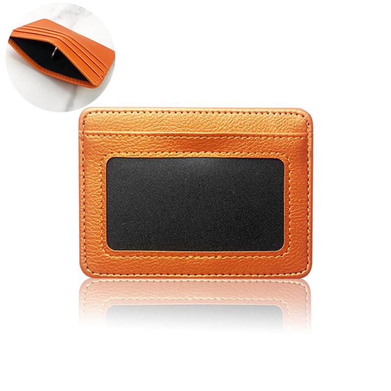 1Pc Multi Slot Coin Wallet Box ID Card Holders Solid Color PU Leather Bank Credit Card Slim Card Case