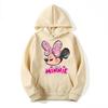 2024 New Disney Minnie Mouse Cartoon Anime Women Pullover Tops Spring Autumn Lady Casual Sweatshirt Pink Couple Hoodie Clothes