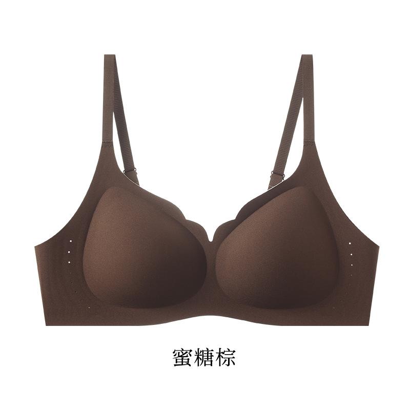 Petal Cup Invisible Liquid Foundation Traceless Underwear Women's Small Breasts Gather and Show Large Breasts Modal Comfort Bra