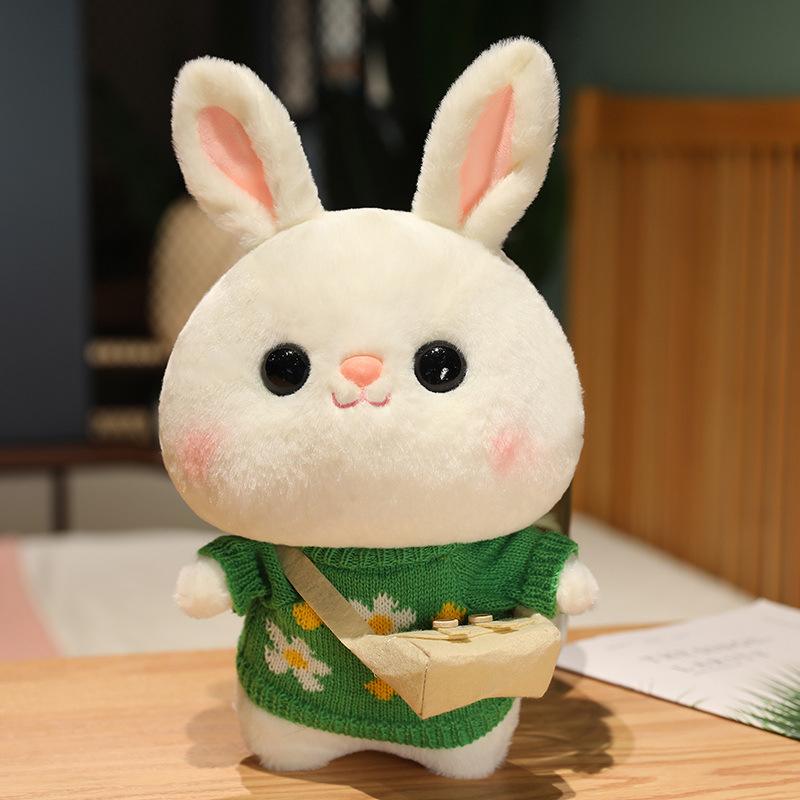 Rabbit Doll Drag Little Rabbit Creative Doll White Rabbit Plush Toy Gift for Girls