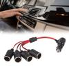 12V-24V Car Cigarettes Lighter Splitter Adapter Cable Cord with Power Switching Button 1 Male To 2/4/3 Female Socket