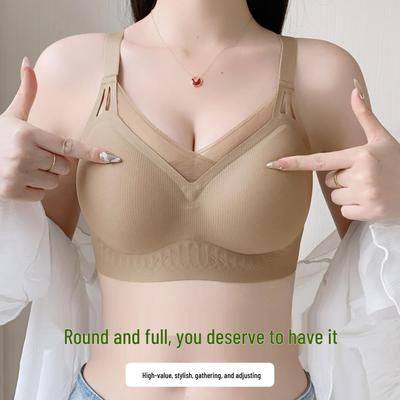Seamless Plus Size Underwear for Women – Anti-Sagging Uplift Support Bra with Side Smoothing and Adjustable Fit