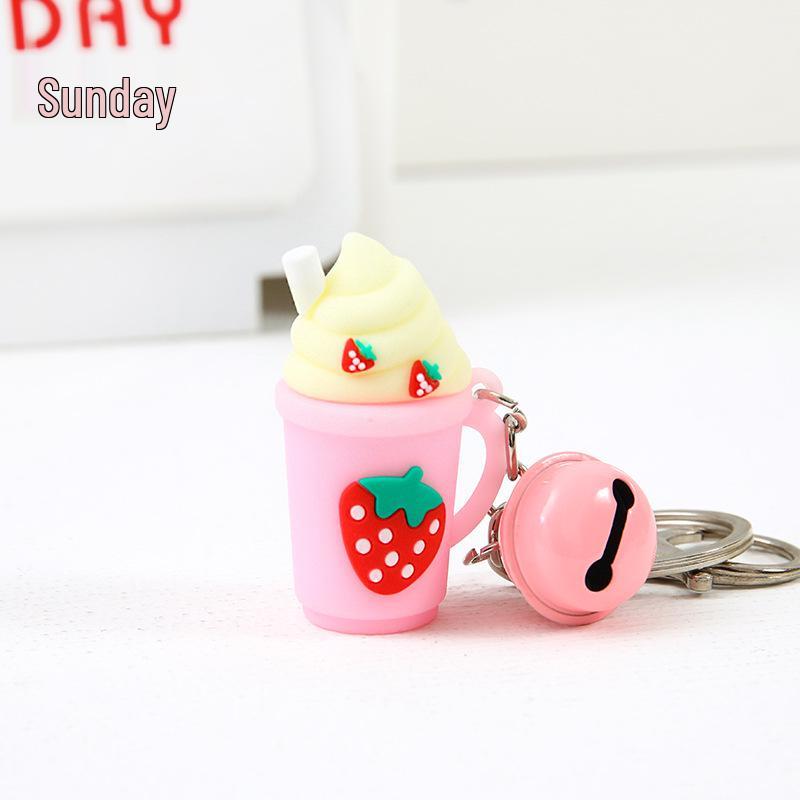 Adorable Baby Bottle Keychain - Cute Cartoon Charm for Bags and Car Keys