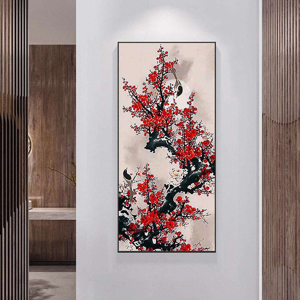 Traditionelle Chinesische Feng Shui Pflaume Landschaft Kunst Poster Leinwand Malerei Wand Drucke Bild Wohnzimmer Wohnkultur