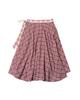 The Museum Visitor Check Bubble Wrap Skirt (Wine)