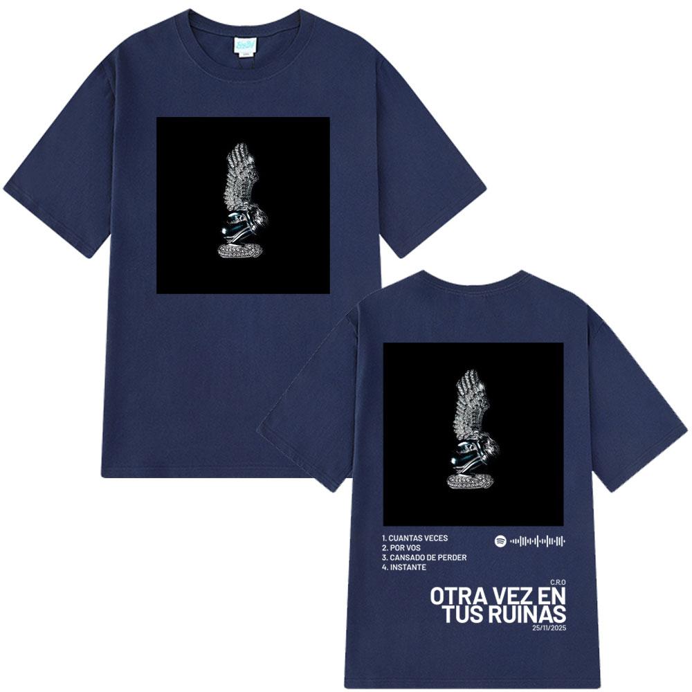 Rapper C.R.O. Otra Vez En Tus Ruinas New Album 2025 Print Men Women Hip Hop Fashion Harajuku Cotton T-shirt Oversized T-shirts