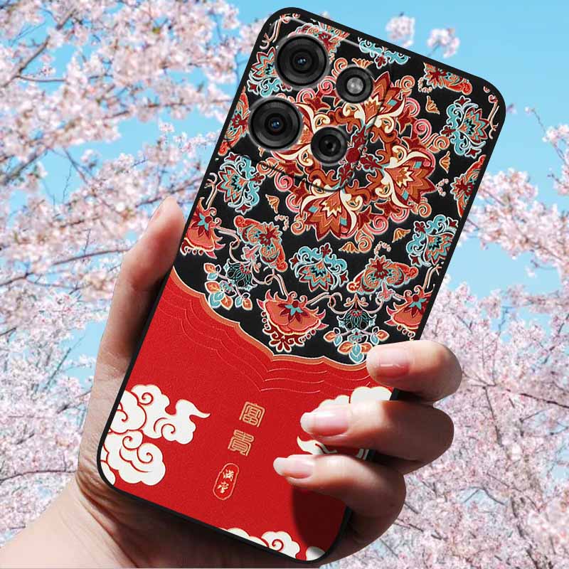 3D Relief Embossed Retro For Motorola Moto G15/ G15 Power Cases Soft Silicone Back Cover Case For Moto G75 5G 3D TPU Relief Case