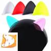 A Pair Motorcycle Helmet Cat Ears Decoration Motocross Helmet Accessories Plush Silicone Ears Sticker Cosplay Party Universal