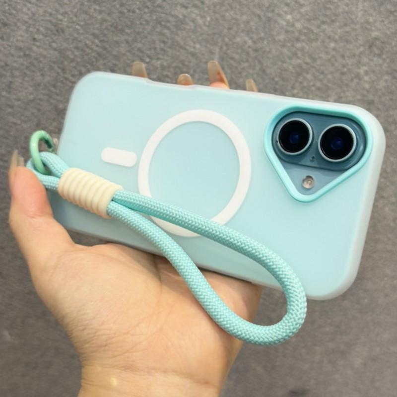 Luxury 3 IN 1 For Magsafe Lanyard Case for iPhone 16 15 14 Plus 13 12 Pro Max Wireless Charge Magnetic Clear Matte Soft Cover