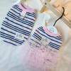 Breathable Dog Tulle Dress Striped Knit Puppy Clothing New Summer Dog Vest  For Small Dogs