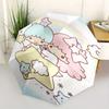 1pc Sanrio Rainbow Little twin stars Cartoon Umbrella, Portable 3-Fold Compact Umbrella, Suitable for Camping, Hiking and Travel, Ideal Easter Birthda
