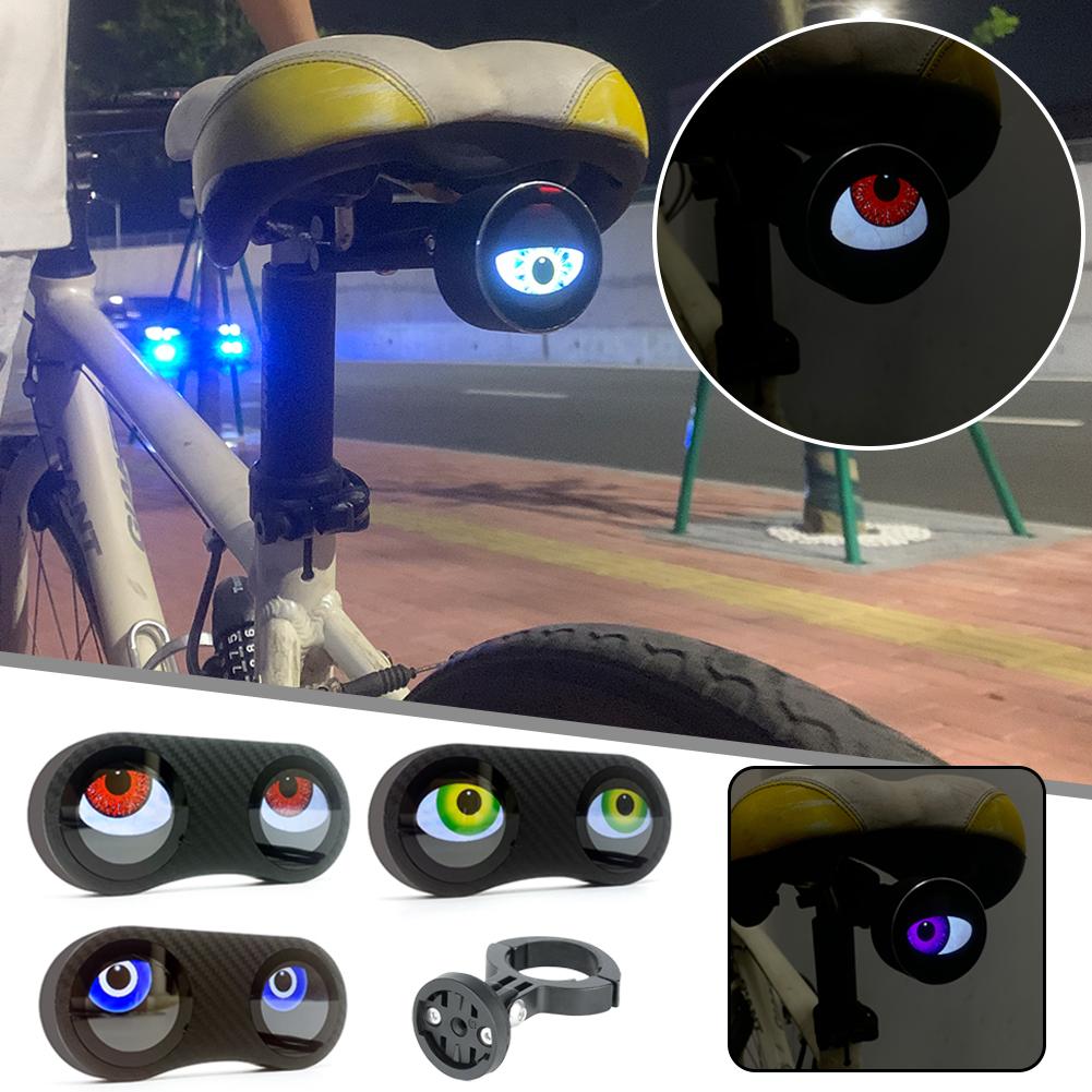 Bicycle Devil Eye Light USB Rechargeable Long-lasting Wiring-free Design Builtin Large-capacity Battery GIF Customizable Content