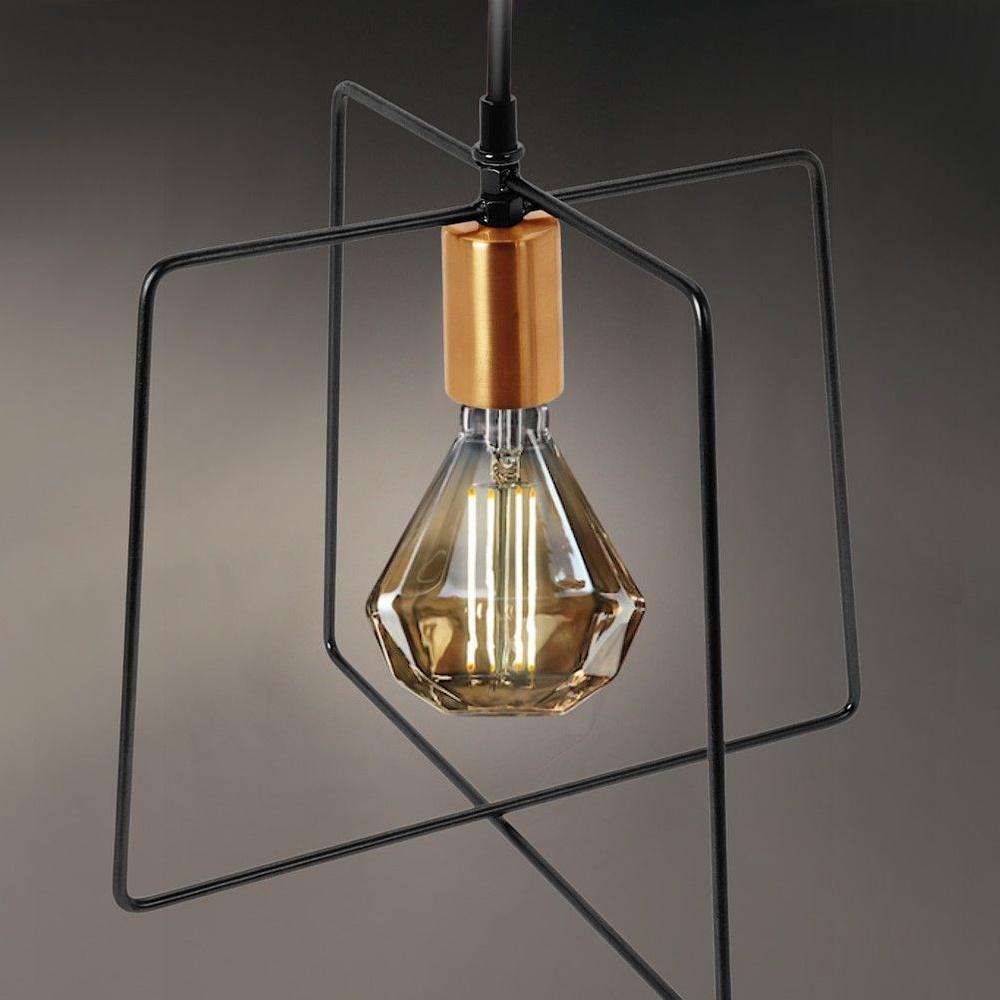 Black and gold metal hanging lamp