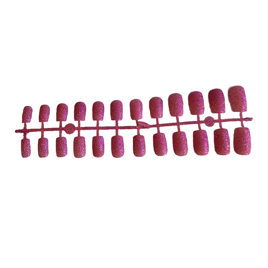 24 Pieces False Nails Square Pattern Press on Flat-end Artificial Nail Tips Elegant Full Wrapping Manicure Decoration