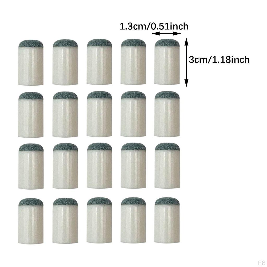 20 Pieces Pool Cue Tips for Billiards, Slip On , Compatible with Snooker Sticks