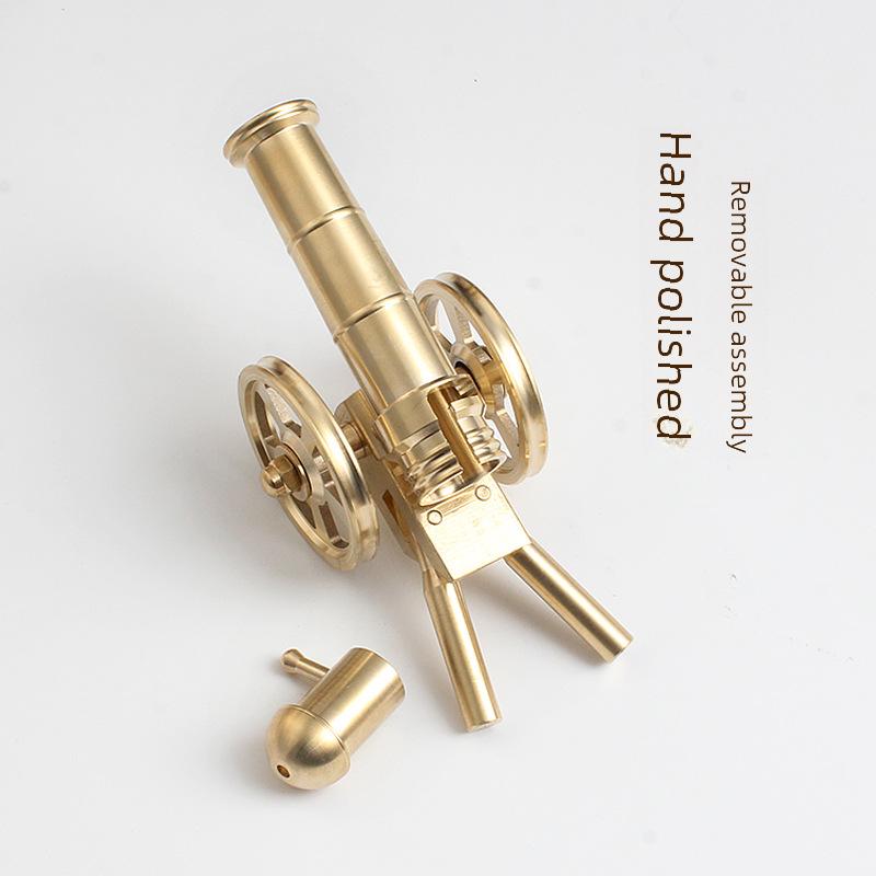 Miniature Pure Brass Italian Cannon Model - Home Office Desktop Decoration Ornaments - Trendy Creative Gift