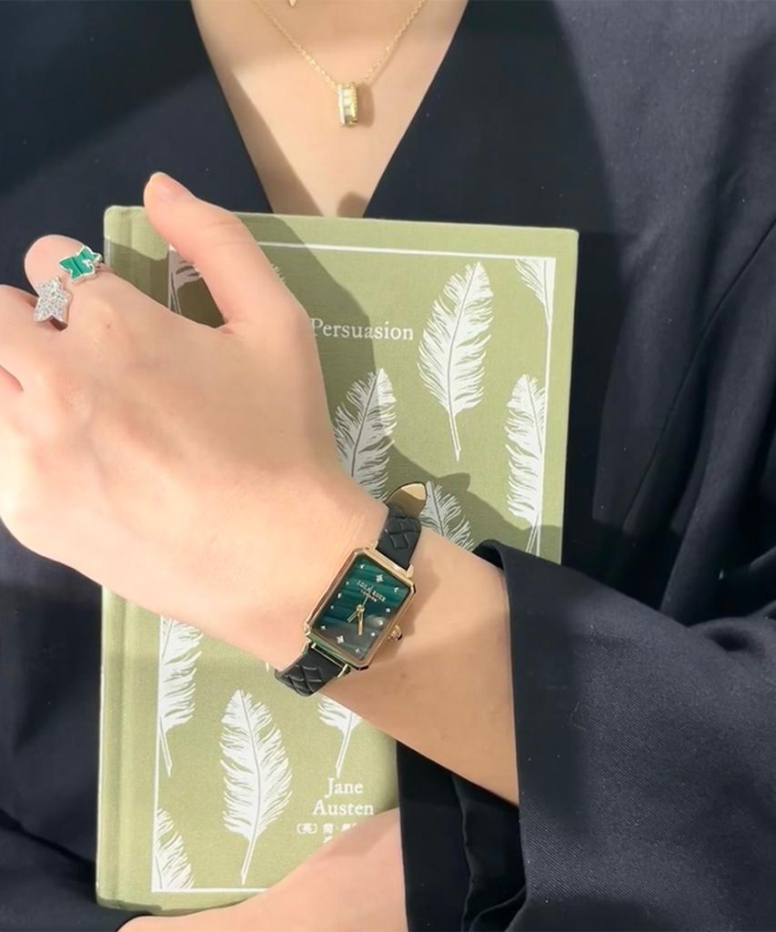 Lollalojeu Ms. Lola Malachite Textured Quilted Women'S Leather Watch
