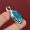 Faceted swiss blue topaz pendant natural gemstone jewelry designer pendant 925 sterling silver pendant handmade dainty pendant gifts for mom