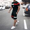 Summer Men's Leisure Sports Jogging T-shirt Shorts Personality Fashion Simple Men's Oversized Size Two-piece Set