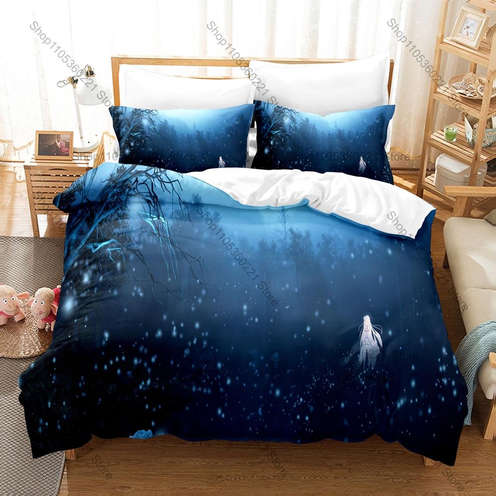 Re Zero Rem Ram Themed Duvet Cover + 2 Pillowcases Vibrant Anime Graphic Cozy Home & Dorm Bedding
