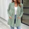 Dámské lehké kardigany s otevřeným předním dílem, dlouhým rukávem, ležérního volného střihu, tenké kardigany s kapsami
