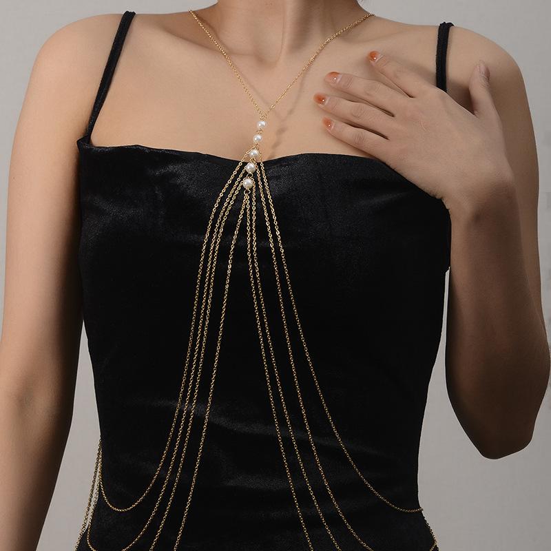 Sequin Tassel Chest Chain For Women Exy Summer Chest Chain Bra Bikini Metal Body Chain Jewelry