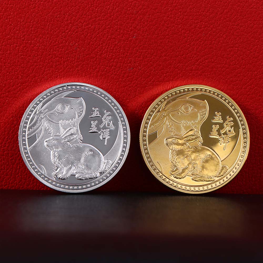 Rabbit Mascot for Wealth and Luck Twelve Zodiac Commemorative Coin Collectible Rabbit Coin Souvenir