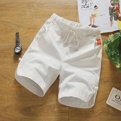 Men's 2022 Summer Cotton-Linen Chinese Style Casual Shorts, Solid Color, Large Size, Lightweight