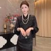 2026 Spring Chinese Style Embroidered Jacquard Frog Button Stand Collar Shirt