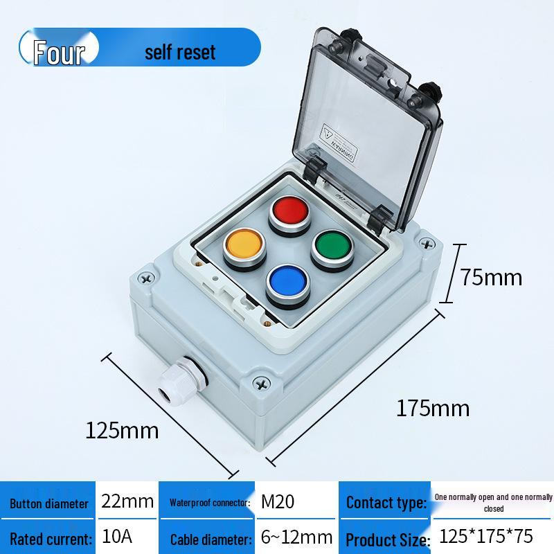 Waterproof Outdoor Emergency Stop & Control Box with Self-Reset Function