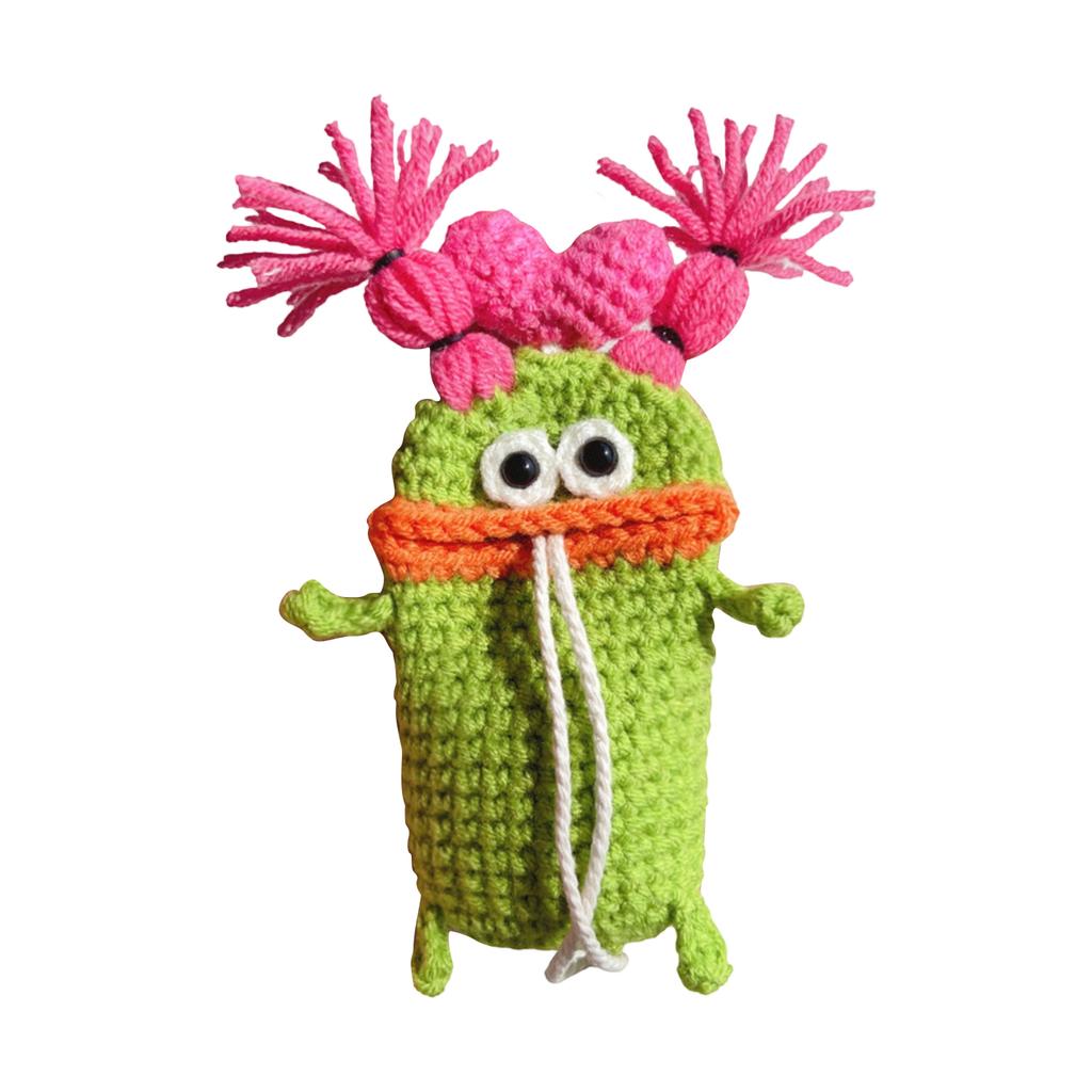 Wurst Lippen Schlüsselanhänger Tasche, Niedliches Cartoon Design, Handgestrickte Auto Schlüsselhülle.