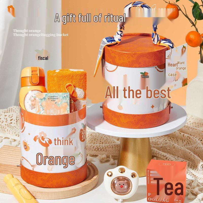 HANDUNYOU "Orange Wish" Stainless Steel Mug Gift Set