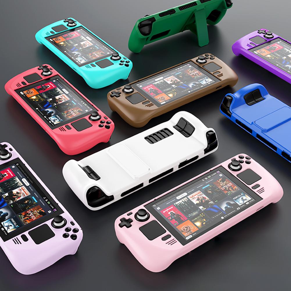 Removable Case for Steam Deck Console with Bracket Shockproof Protective Case Non-slip Hard Shell for Steam Deck Accessories