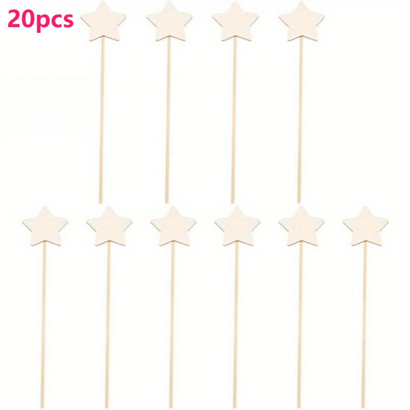 10/20 Stück Holzsternstäbe DIY Prinzessinnen Bastelstäbe Holz Kinder Graffiti Malerei Party Bastelset Unvollendet Ihre Zeichnung Mädchen