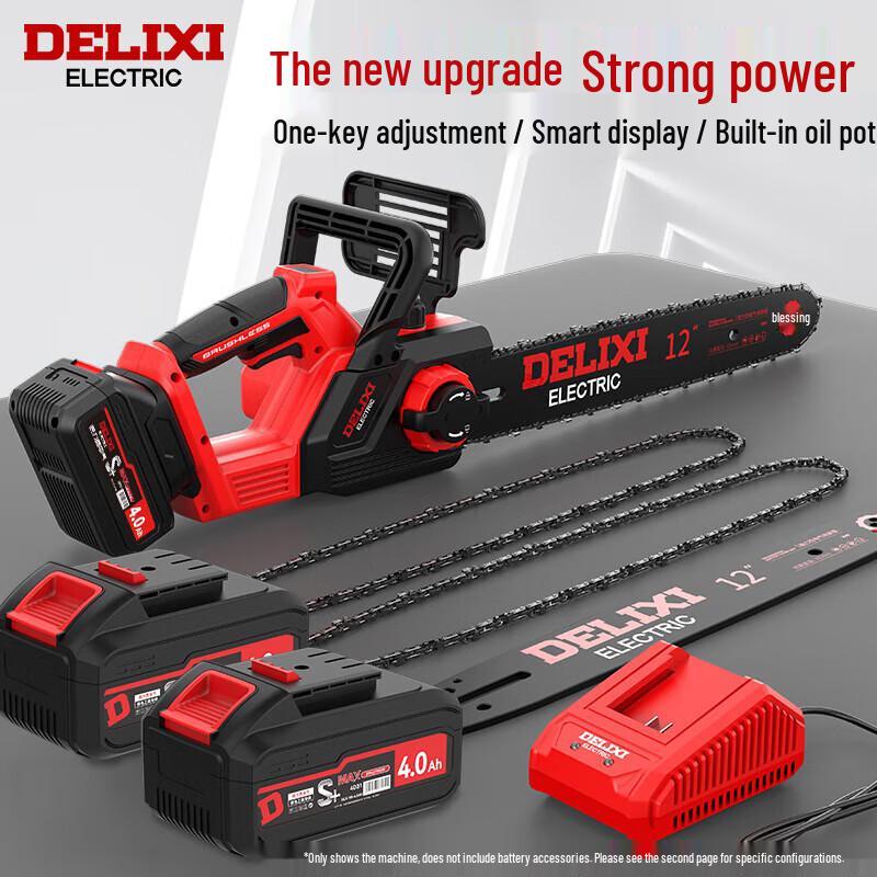 

DELIXI ELECTRIC 21V 12-Inch Cordless Electric Chainsaw CN plug (adapter included)